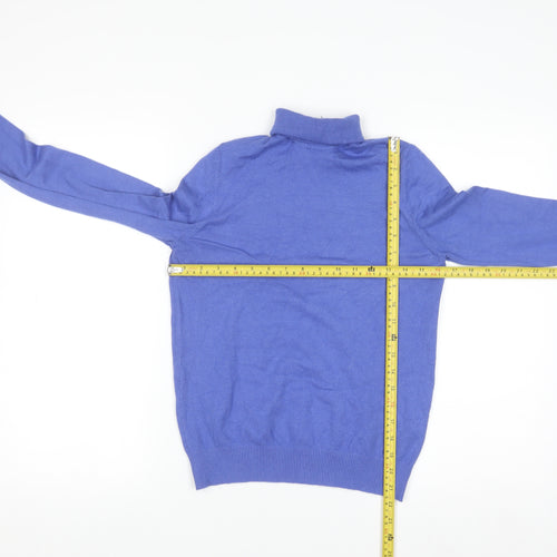 Lefties Women Blue Roll Neck Long Sleeve Pullover Jumper Size 12