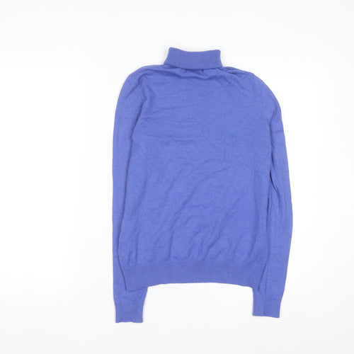 Lefties Women Blue Roll Neck Long Sleeve Pullover Jumper Size 12