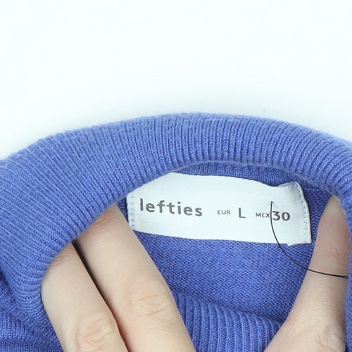 Lefties Women Blue Roll Neck Long Sleeve Pullover Jumper Size 12