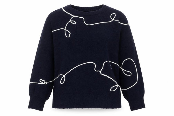 Monsoon Women Blue Medium Pullover Jumper Acrylic Knit Crew Neck