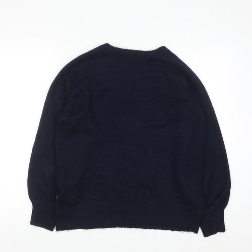 Monsoon Women Blue Medium Pullover Jumper Acrylic Knit Crew Neck