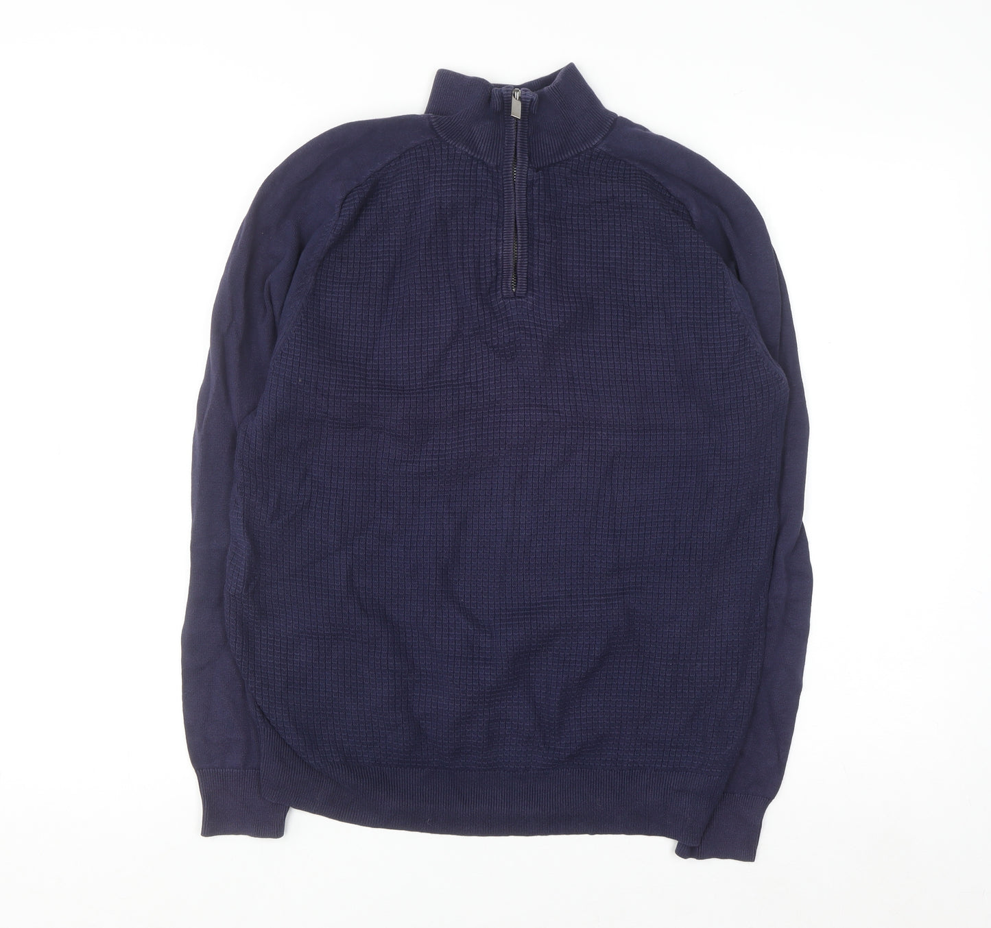 Fairlane & Sons Men’s Blue Cotton 1/2 Zip Jumper Size S