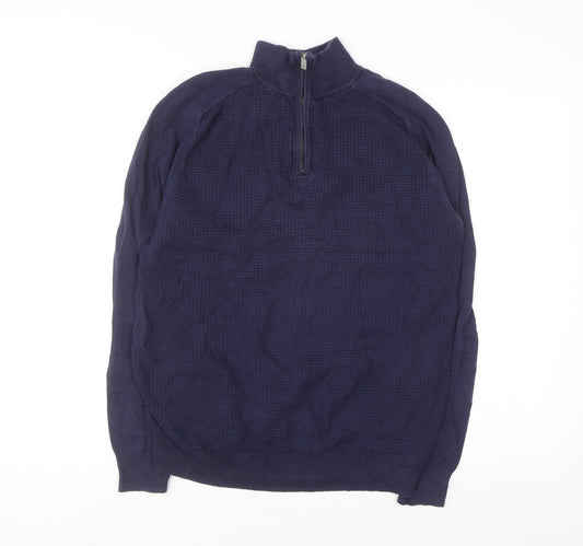 Fairlane & Sons Men’s Blue Cotton 1/2 Zip Jumper Size S