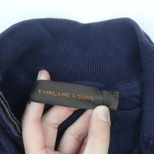 Fairlane & Sons Men’s Blue Cotton 1/2 Zip Jumper Size S