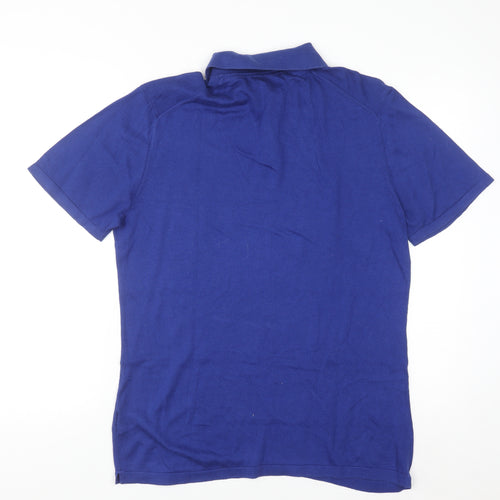 Boden Men's Blue Cotton Knit Polo Jumper M Regular Fit
