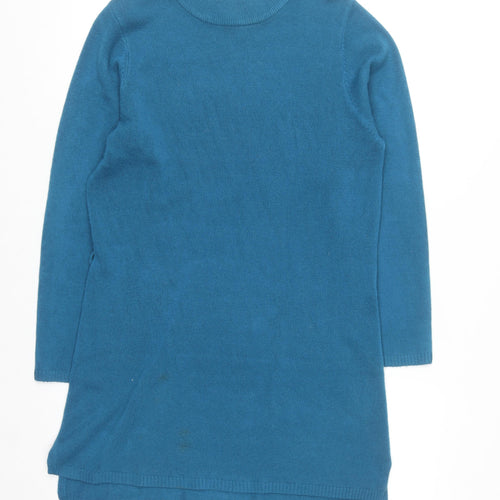 First Avenue Women’s Blue Mock Neck Long Sleeve Tunic Jumper Size S