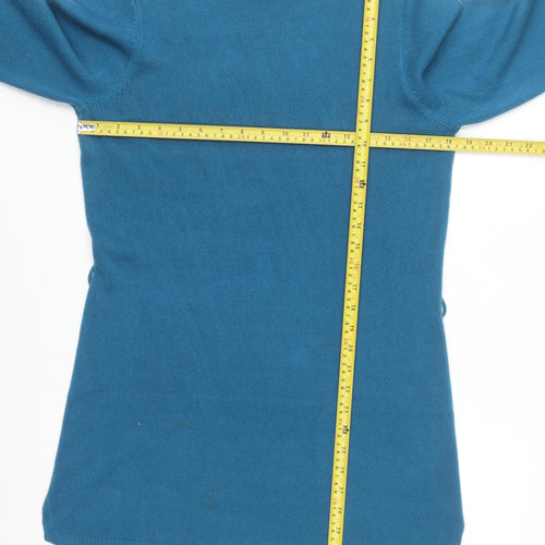 First Avenue Women’s Blue Mock Neck Long Sleeve Tunic Jumper Size S