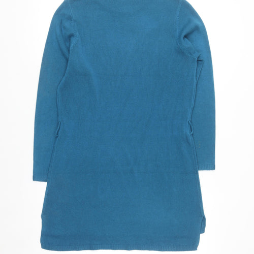 First Avenue Women’s Blue Mock Neck Long Sleeve Tunic Jumper Size S