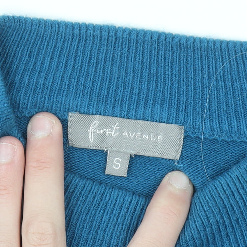 First Avenue Women’s Blue Mock Neck Long Sleeve Tunic Jumper Size S