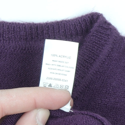 Ethel Austin Women’s Purple Acrylic Long Sleeve Crew Neck Jumper Size 10
