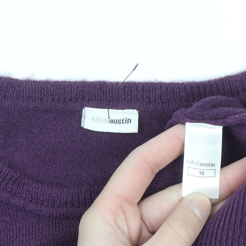 Ethel Austin Women’s Purple Acrylic Long Sleeve Crew Neck Jumper Size 10