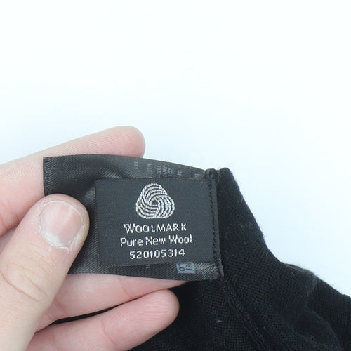 Uniqlo Men Black Wool V-Neck Pullover Jumper Size S