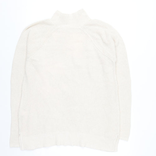GAP Women Ivory Cotton High Neck Chunky Knit Jumper Size L