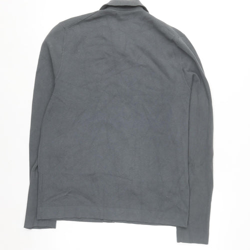 Marks and Spencer Men’s Grey Collared Button Cardigan M Regular Fit