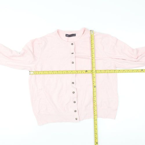 Marks and Spencer Women Pink Size 16 Crew Neck Cardigan