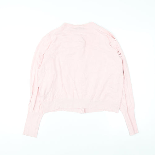 Marks and Spencer Women Pink Size 16 Crew Neck Cardigan