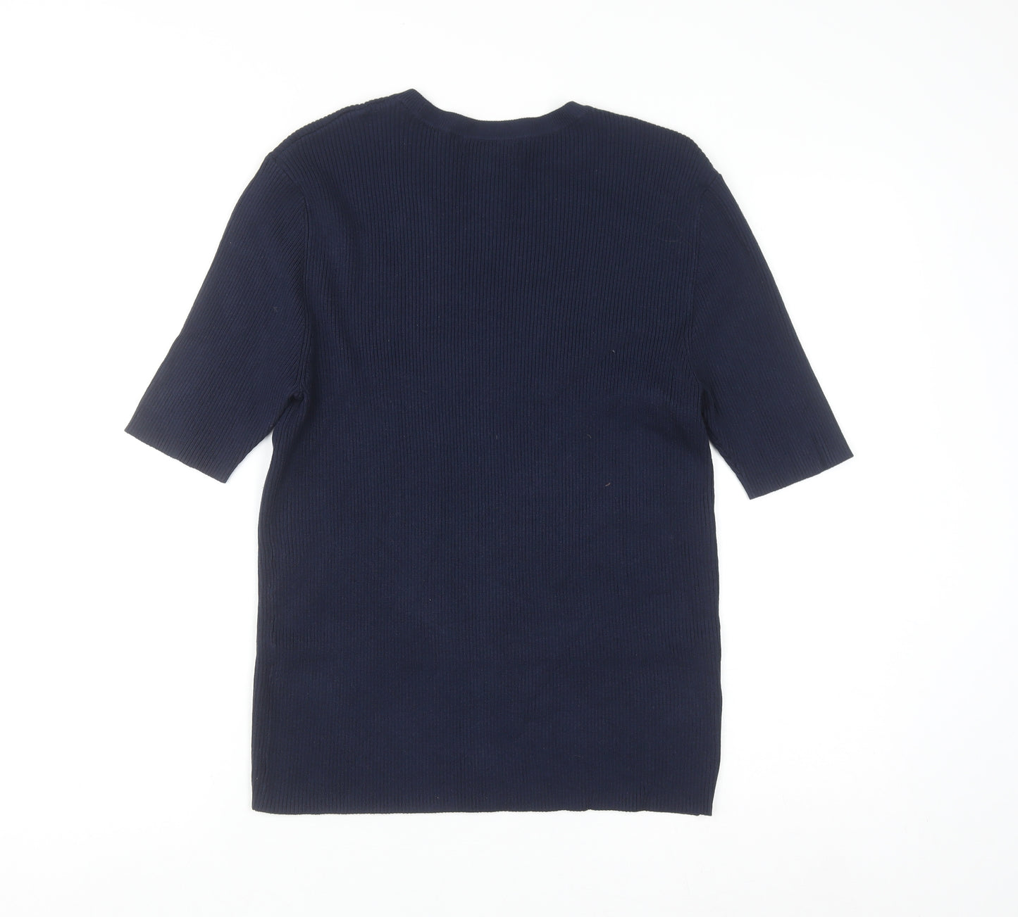 Marks and Spencer Women’s Blue Knit Crew Neck Short Sleeve Jumper L