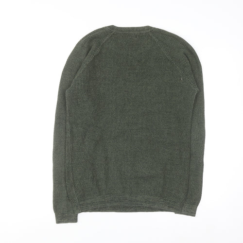 Peacocks Men’s Green Cotton Crew Neck Jumper Size S