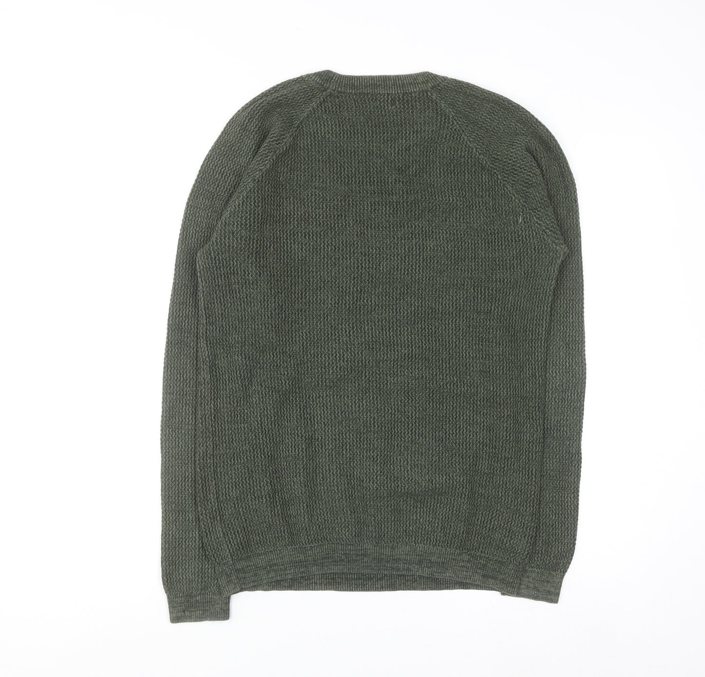 Peacocks Men’s Green Cotton Crew Neck Jumper Size S