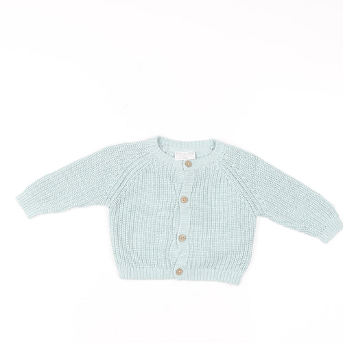 Rock a Bye Baby Boutique Blue Cotton Knit Cardigan 3-6M Unisex Star Design