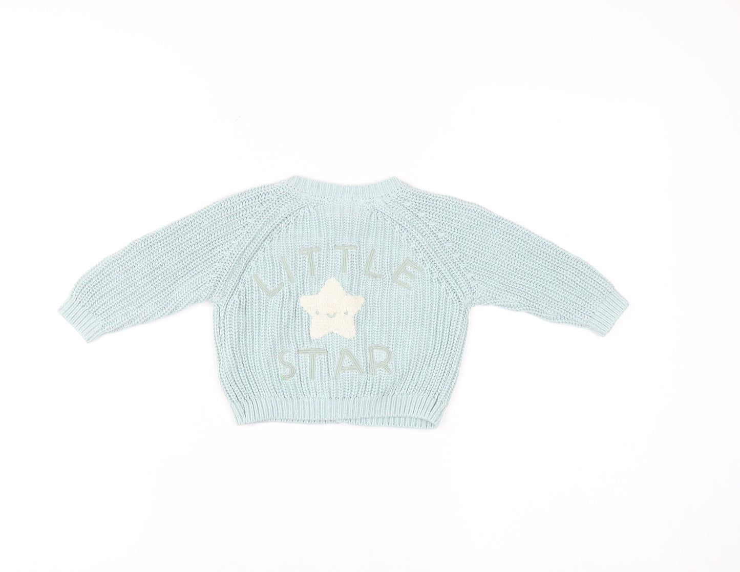 Rock a Bye Baby Boutique Blue Cotton Knit Cardigan 3-6M Unisex Star Design