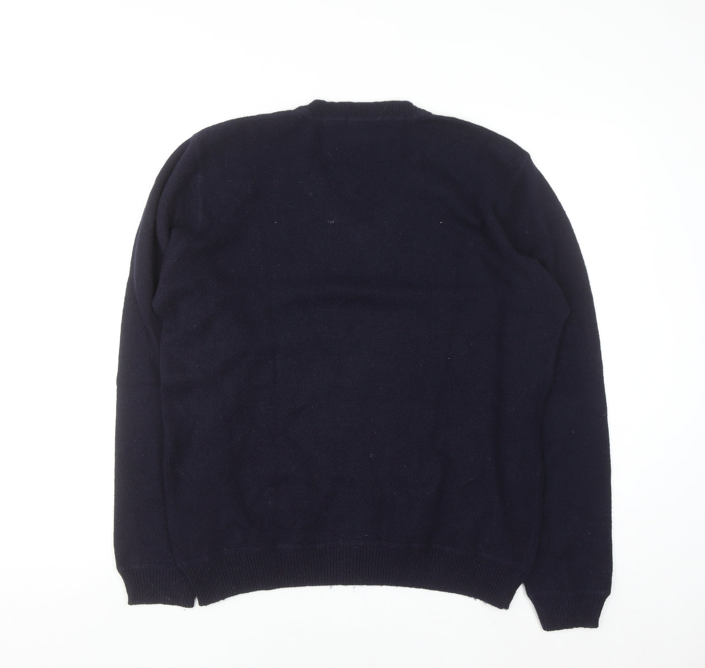 Pepe Jeans Men's Blue Wool Cotton V-Neck Jumper Size L