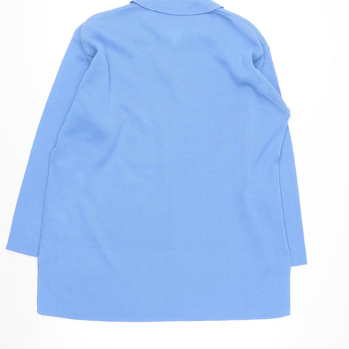 Marks and Spencer Women Blue Collared Long Sleeve Pullover Jumper Size 18