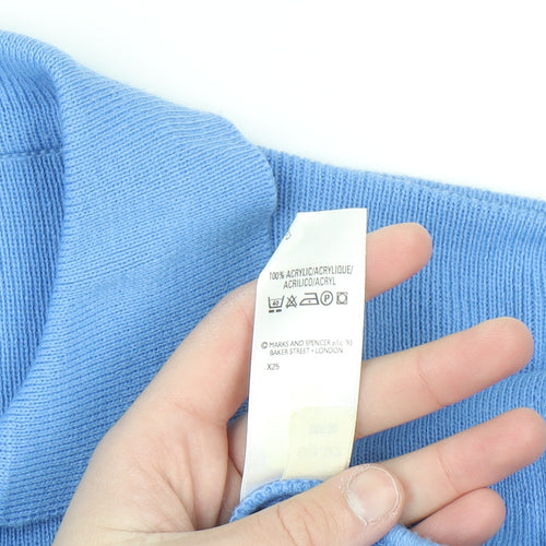 Marks and Spencer Women Blue Collared Long Sleeve Pullover Jumper Size 18