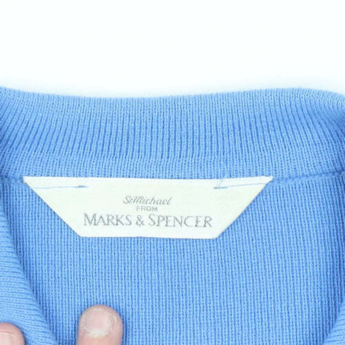 Marks and Spencer Women Blue Collared Long Sleeve Pullover Jumper Size 18