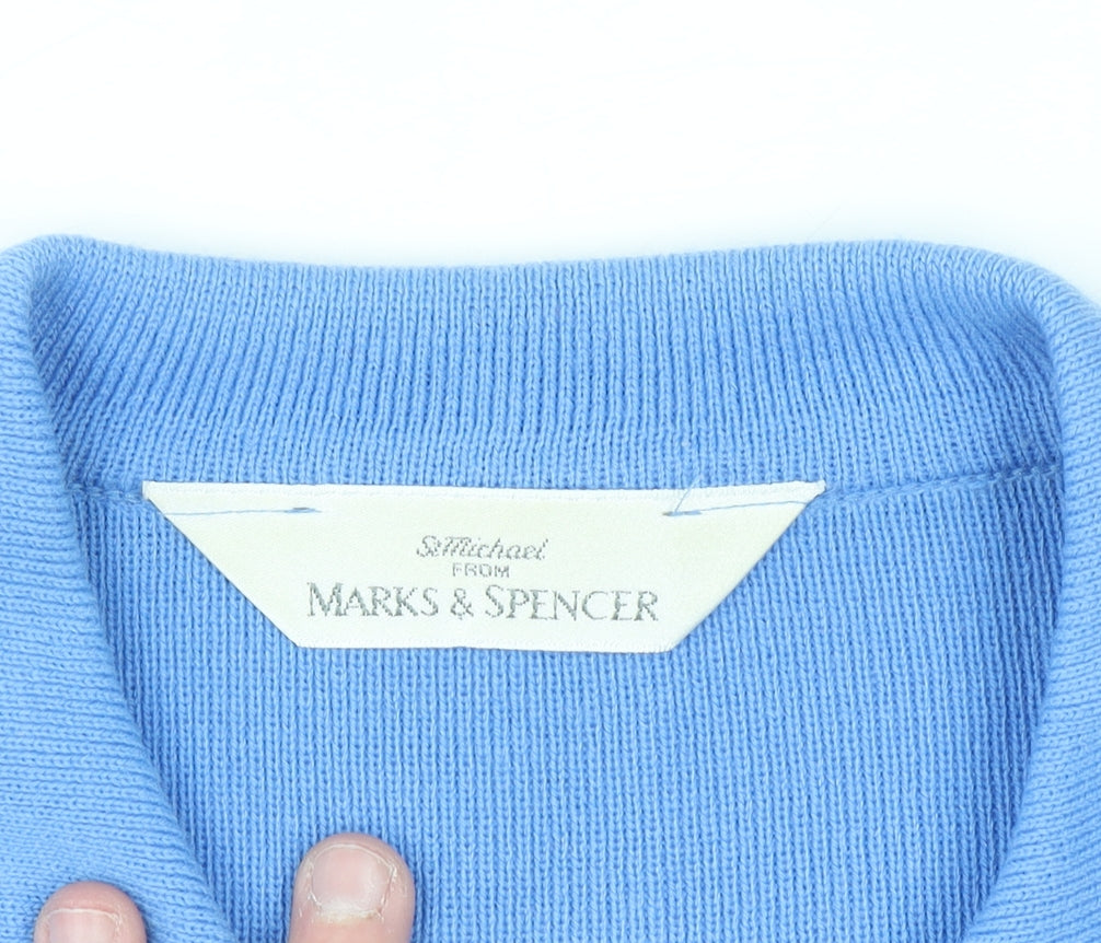 Marks and Spencer Women Blue Collared Long Sleeve Pullover Jumper Size 18