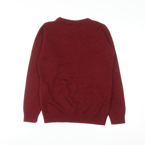 Manchester United Boys Red Christmas Reindeer Crew Neck Jumper 12-13 Years