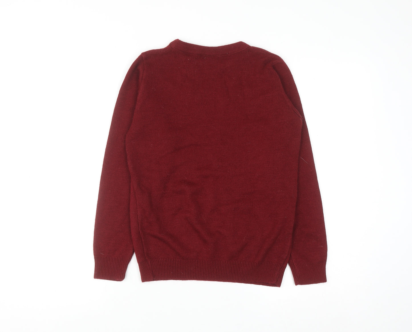 Manchester United Boys Red Christmas Reindeer Crew Neck Jumper 12-13 Years