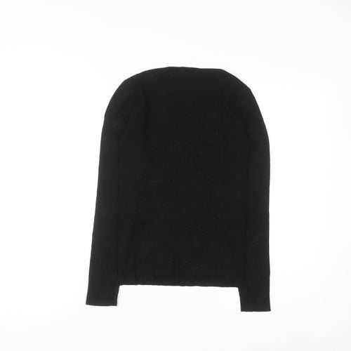 Lipsy London Women's Black Size 6 Ribbed Knit Cut Out Jumper