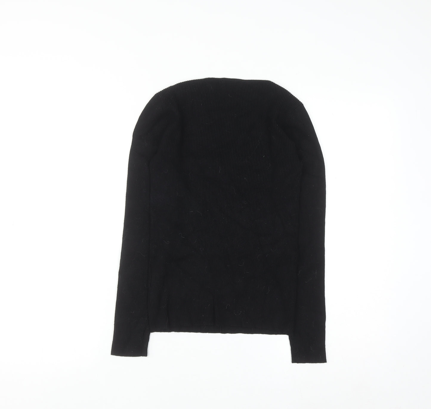 Lipsy London Women's Black Size 6 Ribbed Knit Cut Out Jumper