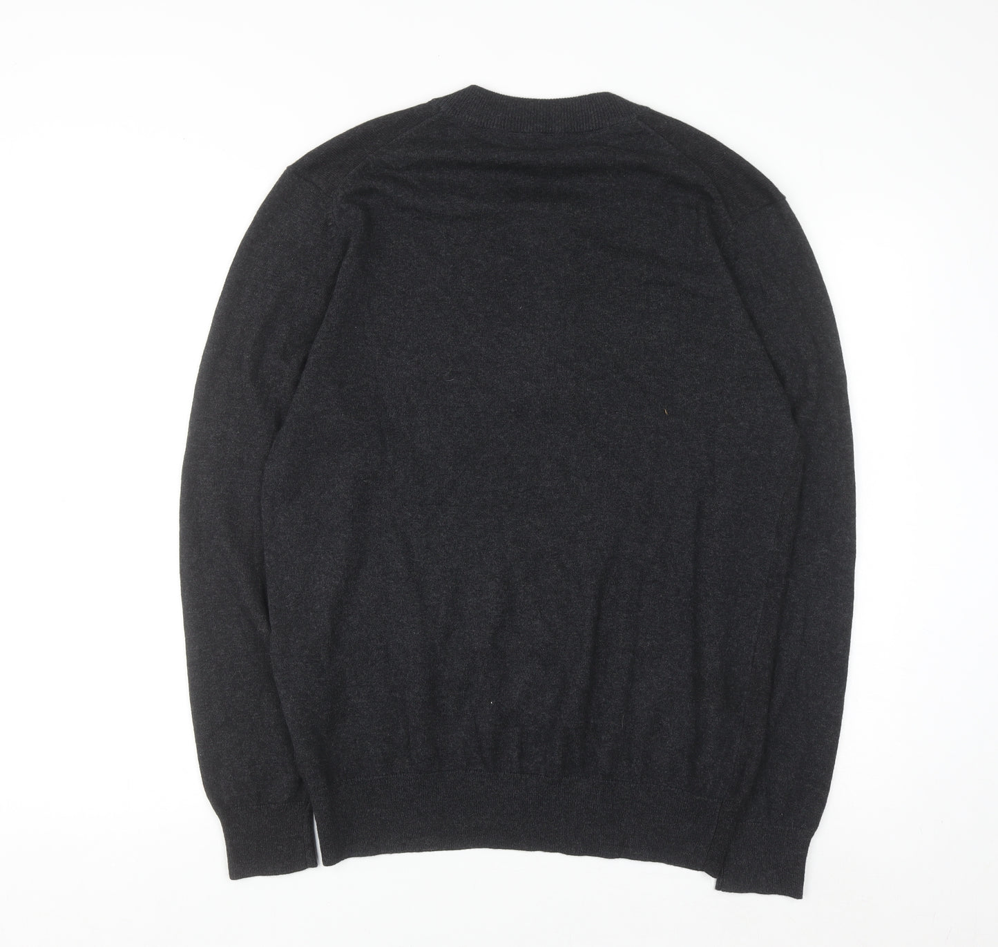 Jeff Banks Men's Grey Cotton Cashmere 1/4 Zip Jumper M