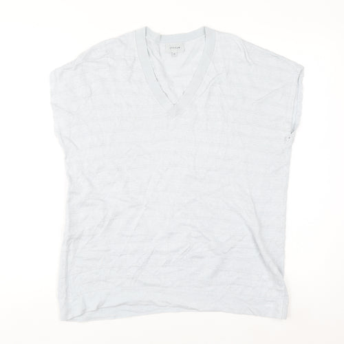 Jigsaw Men’s White Linen V-Neck Sleeveless Jumper M