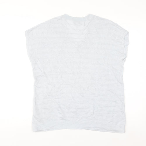 Jigsaw Men’s White Linen V-Neck Sleeveless Jumper M