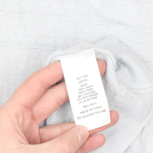 Jigsaw Men’s White Linen V-Neck Sleeveless Jumper M