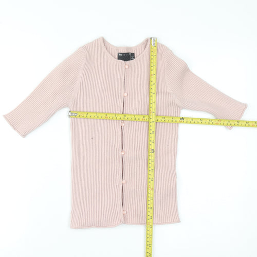 ASOS Women’s Pink Ribbed Knit 3/4 Sleeve Slim Cardigan Size 8