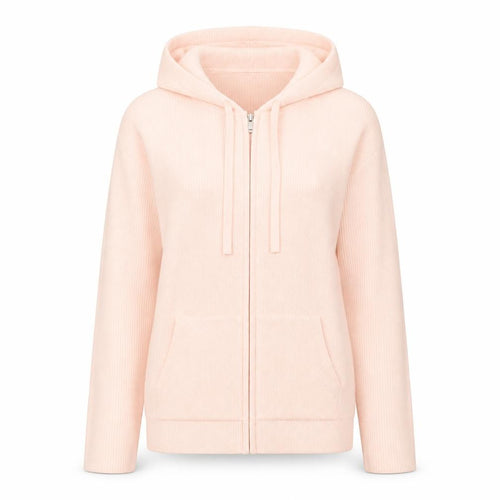 Marks and Spencer Womens Pink Hooded Full Zip Knit Jumper Small