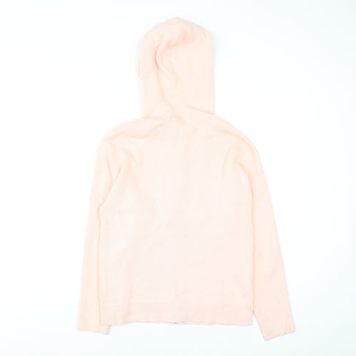 Marks and Spencer Womens Pink Hooded Full Zip Knit Jumper Small