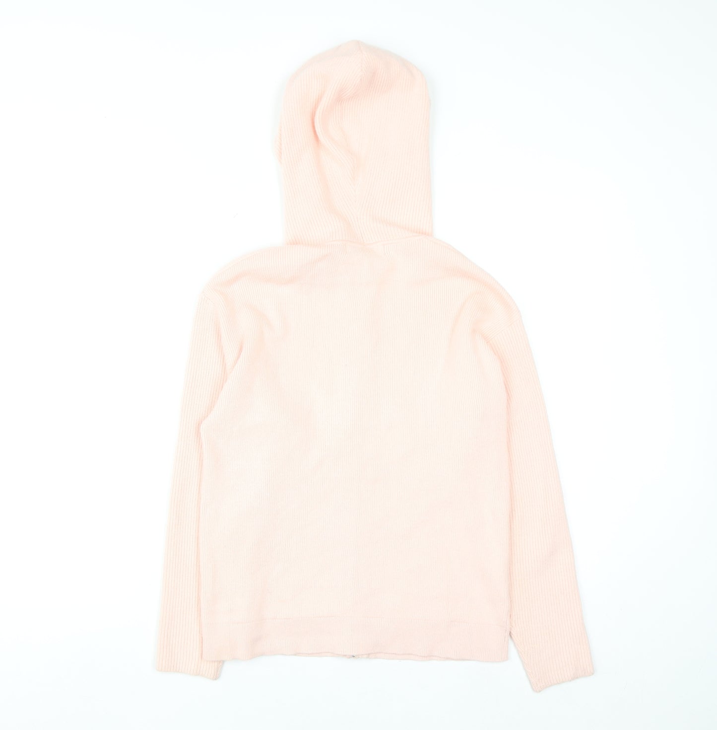 Marks and Spencer Womens Pink Hooded Full Zip Knit Jumper Small