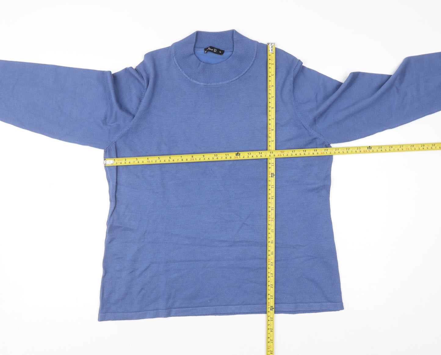 Oscar B. Men’s Blue XL Mock Neck Pullover Knit Jumper