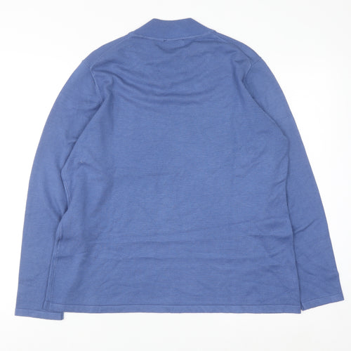 Oscar B. Men’s Blue XL Mock Neck Pullover Knit Jumper