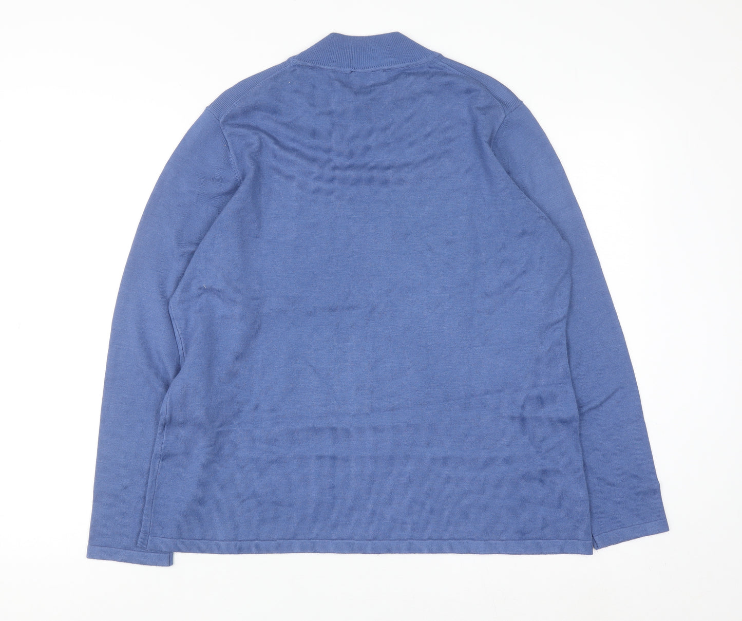 Oscar B. Men’s Blue XL Mock Neck Pullover Knit Jumper