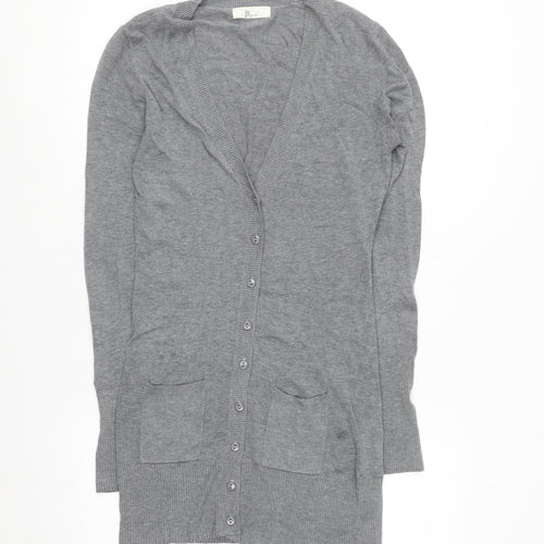 Bu.go Womens Grey Cardigan M Viscose Nylon Blend Long Sleeve