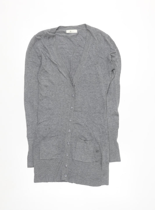 Bu.go Womens Grey Cardigan M Viscose Nylon Blend Long Sleeve