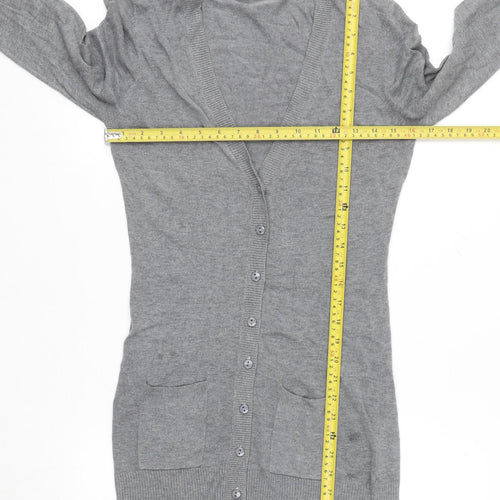 Bu.go Womens Grey Cardigan M Viscose Nylon Blend Long Sleeve