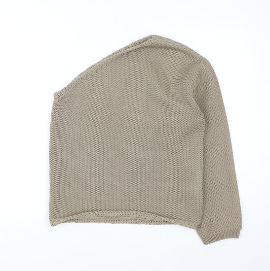 Marks and Spencer Women’s Beige Asymmetrical Knit Jumper M