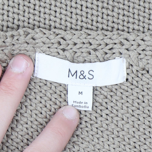 Marks and Spencer Women’s Beige Asymmetrical Knit Jumper M